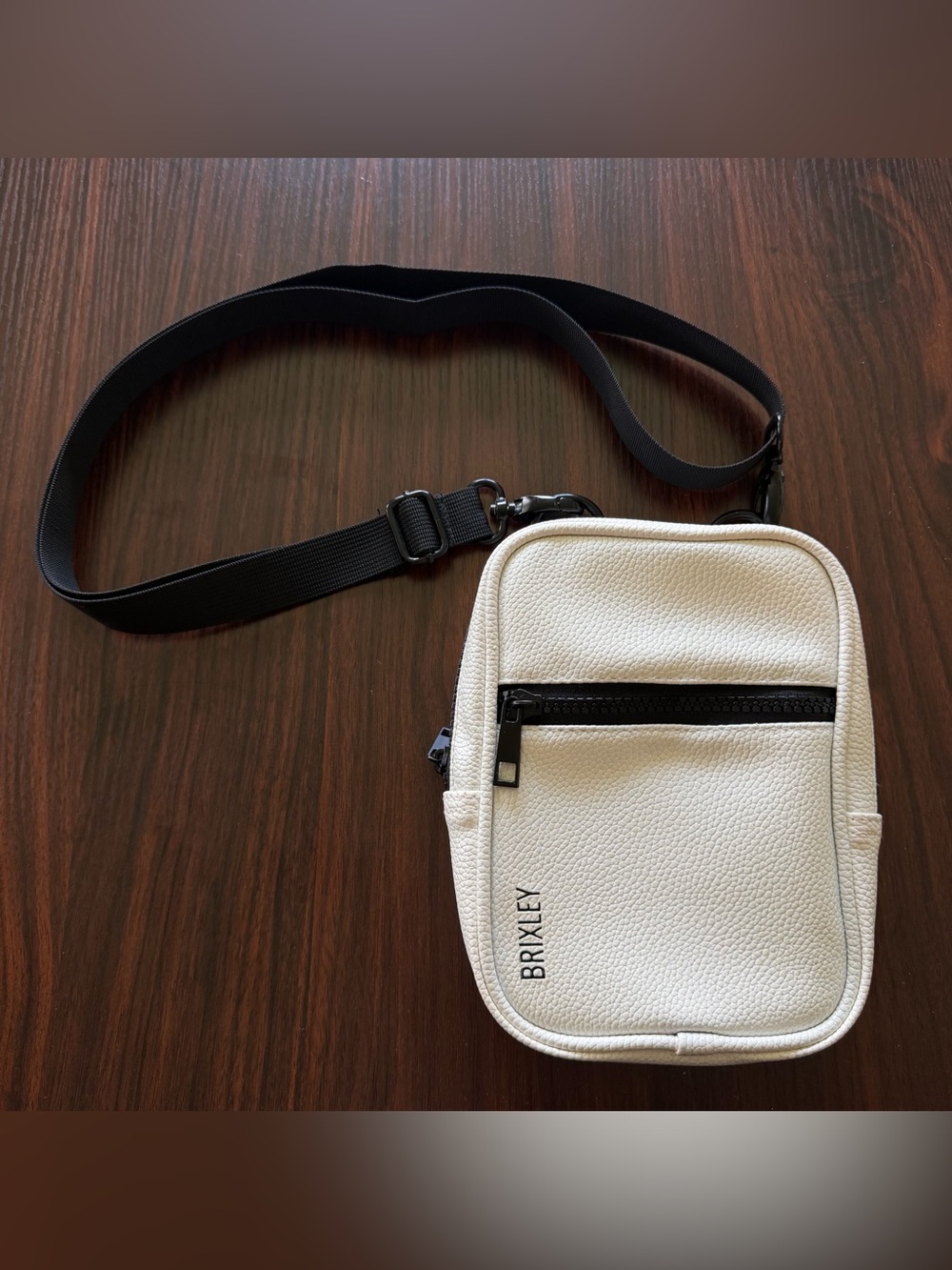 Brixley White Leather Crossbody Bag with Adjustable Strap